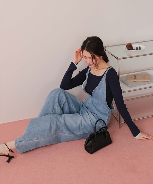 titivate(ティティベイト)の「フロントファスナーデザインデニムキャミソールサロペット(サロペット/オーバーオール・レディース・ベージュ/ブルー/ライトブルー・SP/L/M/S)」の19枚目の写真