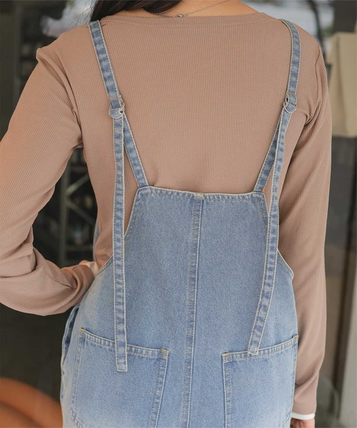 titivate(ティティベイト)の「フロントファスナーデザインデニムキャミソールサロペット(サロペット/オーバーオール・レディース・ベージュ/ブルー/ライトブルー・SP/L/M/S)」の15枚目の写真