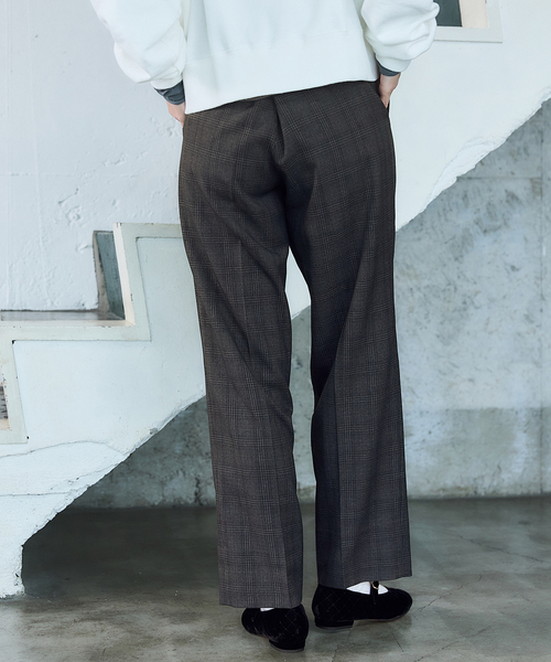 BLACK チェックタックパンツ（スラックス）｜IENA（イエナ）の