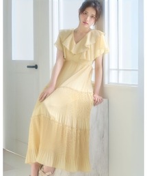 Frill Pleated Tiered Dress