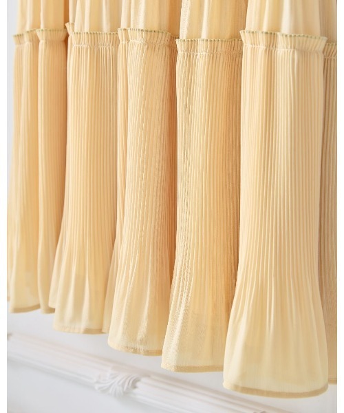 LANTINAM（ランティナム）の「Frill Pleated Tiered Dress（ワンピース・レディース・イエロー/ブルー・MEDIUM/SMALL）」の18枚目の写真