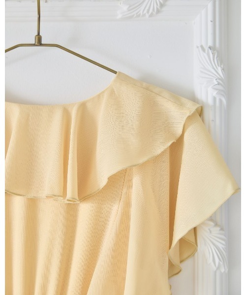 LANTINAM（ランティナム）の「Frill Pleated Tiered Dress（ワンピース・レディース・イエロー/ブルー・MEDIUM/SMALL）」の17枚目の写真