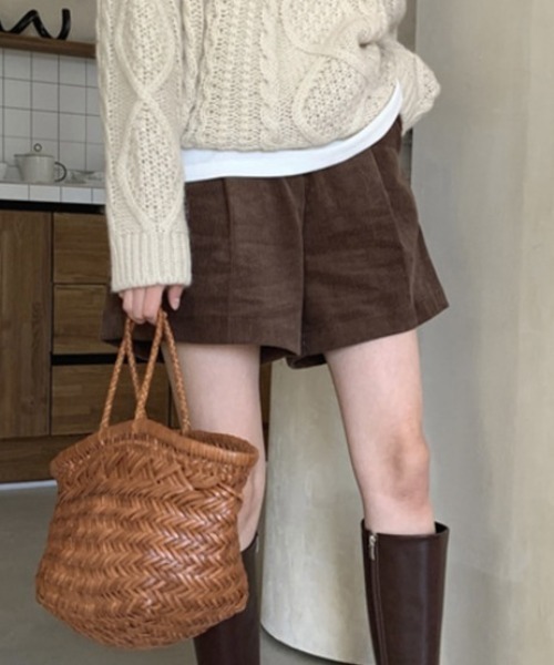 FREE STYLISTS(フリー スタイリスト)の「YUGA_YGMC Corduroy wide short pants(その他パンツ・レディース・ブラウン/ブラック・L/M)」の8枚目の写真