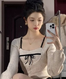 レイヤードニットTOPS
