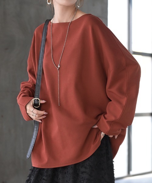 HUG.U(ハグユー)の「綿ポンチロンT 「防汚加工つき」(Tシャツ/カットソー・レディース・ホワイト/ライトグレー/ブラック/ダークブラウン/ネイビー/レッド/カーキ/ダークグレー・FREE)」の8枚目の写真