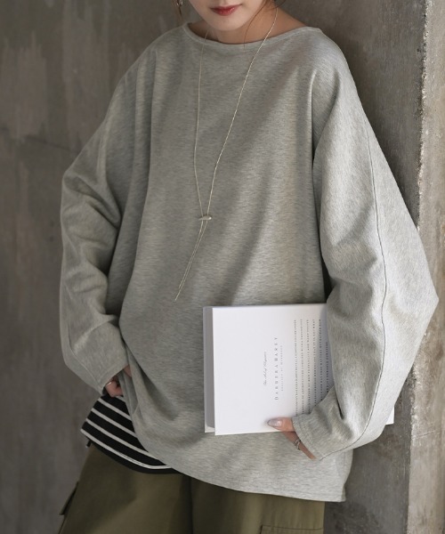 HUG.U(ハグユー)の「綿ポンチロンT 「防汚加工つき」(Tシャツ/カットソー・レディース・ホワイト/ライトグレー/ブラック/ダークブラウン/ネイビー/レッド/カーキ/ダークグレー・FREE)」の17枚目の写真