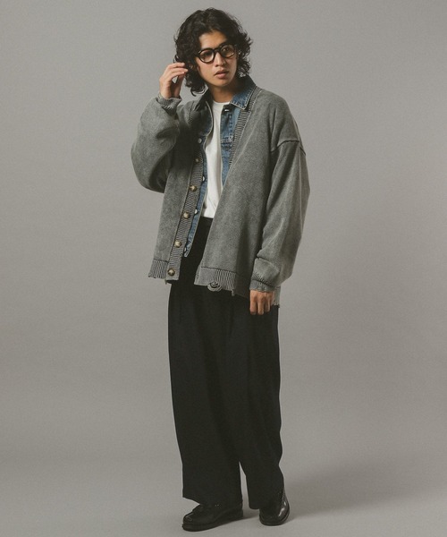 RAGEBLUE（レイジブルー）の「ヴィンテージライク/ダメージニットカーディガン（カーディガン/ボレロ・メンズ・ネイビー/ダークブラウン/その他19・LARGE/MEDIUM）」の5枚目の写真