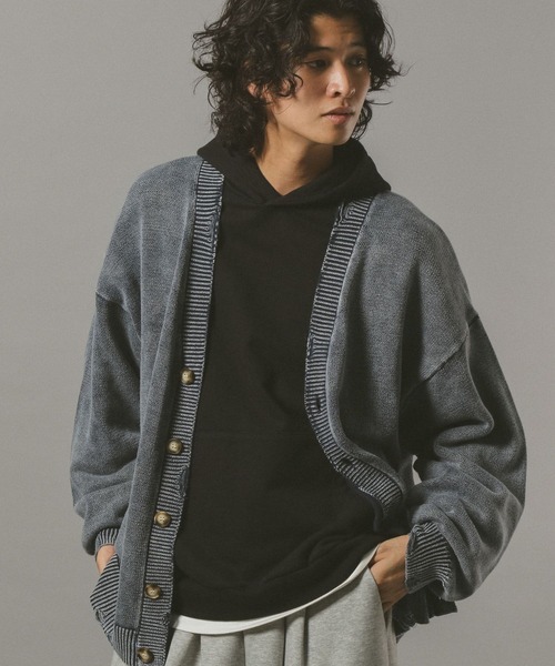 RAGEBLUE（レイジブルー）の「ヴィンテージライク/ダメージニットカーディガン（カーディガン/ボレロ・メンズ・ネイビー/ダークブラウン/その他19・LARGE/MEDIUM）」の14枚目の写真