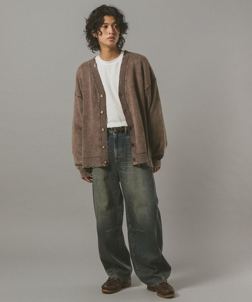 RAGEBLUE（レイジブルー）の「ヴィンテージライク/ダメージニットカーディガン（カーディガン/ボレロ・メンズ・ネイビー/ダークブラウン/その他19・LARGE/MEDIUM）」の16枚目の写真