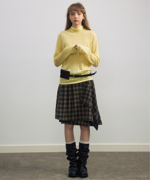 ELOOPS(イーループス)の「【ELOOPS】アシンメトリー チェックフレアスカート(スカート・レディース・ライトブラウン/ブラック/カーキブラウン・S/M/L)」の7枚目の写真