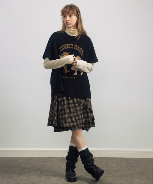 ELOOPS(イーループス)の「【ELOOPS】アシンメトリー チェックフレアスカート(スカート・レディース・ライトブラウン/ブラック/カーキブラウン・S/M/L)」の11枚目の写真