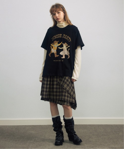 ELOOPS(イーループス)の「【ELOOPS】アシンメトリー チェックフレアスカート(スカート・レディース・ライトブラウン/ブラック/カーキブラウン・S/M/L)」の12枚目の写真