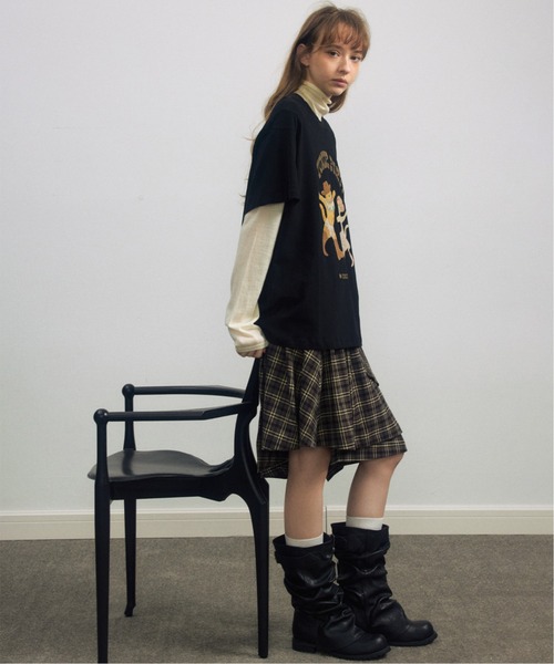 ELOOPS(イーループス)の「【ELOOPS】アシンメトリー チェックフレアスカート(スカート・レディース・ライトブラウン/ブラック/カーキブラウン・S/M/L)」の13枚目の写真