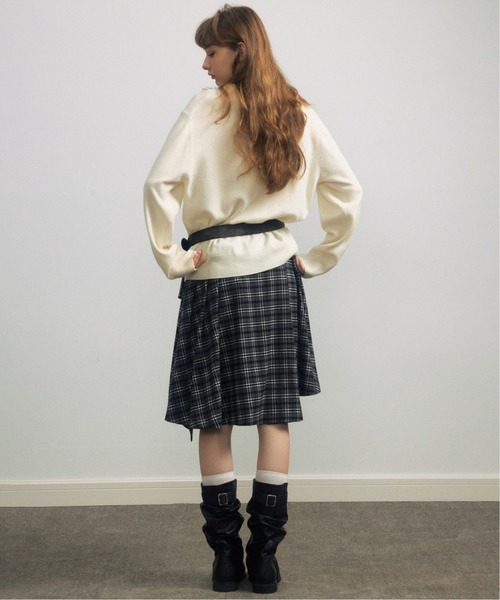 ELOOPS(イーループス)の「【ELOOPS】アシンメトリー チェックフレアスカート(スカート・レディース・ライトブラウン/ブラック/カーキブラウン・S/M/L)」の18枚目の写真