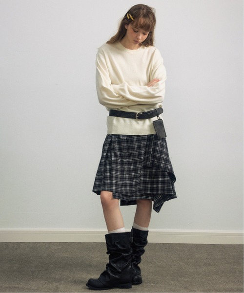 ELOOPS(イーループス)の「【ELOOPS】アシンメトリー チェックフレアスカート(スカート・レディース・ライトブラウン/ブラック/カーキブラウン・S/M/L)」の20枚目の写真