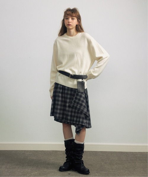 ELOOPS(イーループス)の「【ELOOPS】アシンメトリー チェックフレアスカート(スカート・レディース・ライトブラウン/ブラック/カーキブラウン・S/M/L)」の21枚目の写真