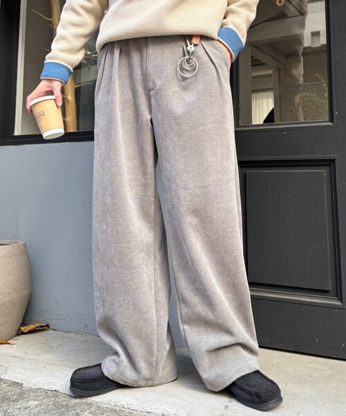 セール】【冬も暖かい◎】男女兼用/モールタックストレートワイド