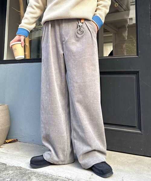 セール】【冬も暖かい◎】男女兼用/モールタックストレートワイド