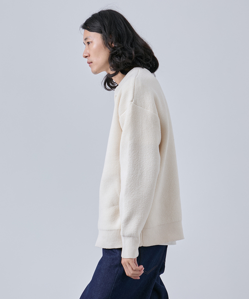 B.C STOCK（ベーセーストック）の「モール ヘンリーネックニット（ニット/セーター・メンズ・ホワイト/グリーン/オレンジ/ブラック・MEDIUM/LARGE）」の11枚目の写真