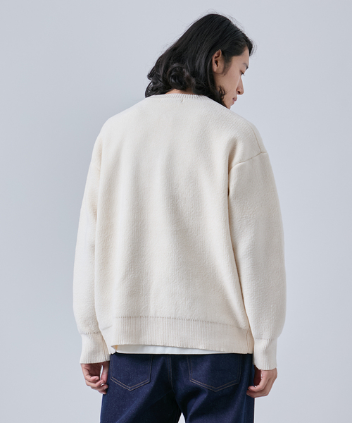 B.C STOCK（ベーセーストック）の「モール ヘンリーネックニット（ニット/セーター・メンズ・ホワイト/グリーン/オレンジ/ブラック・MEDIUM/LARGE）」の12枚目の写真