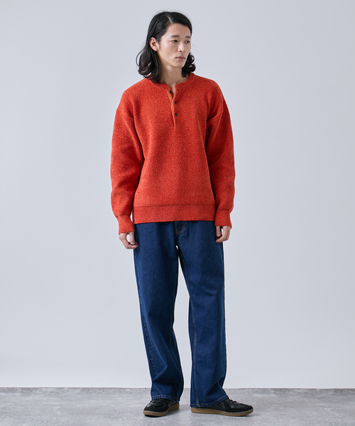 B.C STOCK（ベーセーストック）の「モール ヘンリーネックニット（ニット/セーター・メンズ・ホワイト/グリーン/オレンジ/ブラック・MEDIUM/LARGE）」の17枚目の写真