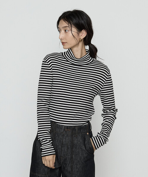 コムサワードローブ（COMME CA Wardrobe）/コットンリブボーダー プルオーバー セール】コットンリブボーダー プルオーバー（Tシャツ/カットソー