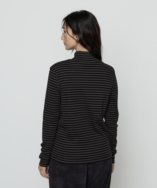 COMME CA Wardrobe（コムサワードローブ）の「コットンリブボーダー プルオーバー（Tシャツ/カットソー・レディース・レンガ/チャコール/ホワイト×ブラック・FREE）」の20枚目の写真