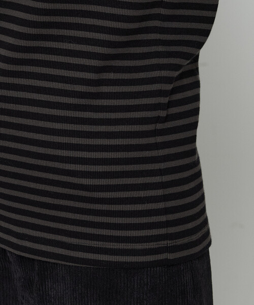 COMME CA Wardrobe（コムサワードローブ）の「コットンリブボーダー プルオーバー（Tシャツ/カットソー・レディース・レンガ/チャコール/ホワイト×ブラック・FREE）」の11枚目の写真