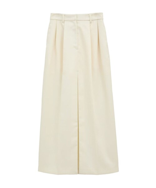 CLANE(クラネ)の「【CLANE/クラネ】FRONT SLIT TUCK SKIRT/フロントスリットタックスカート(スカート・レディース・ブラック/アイボリー・1/2)」の3枚目の写真