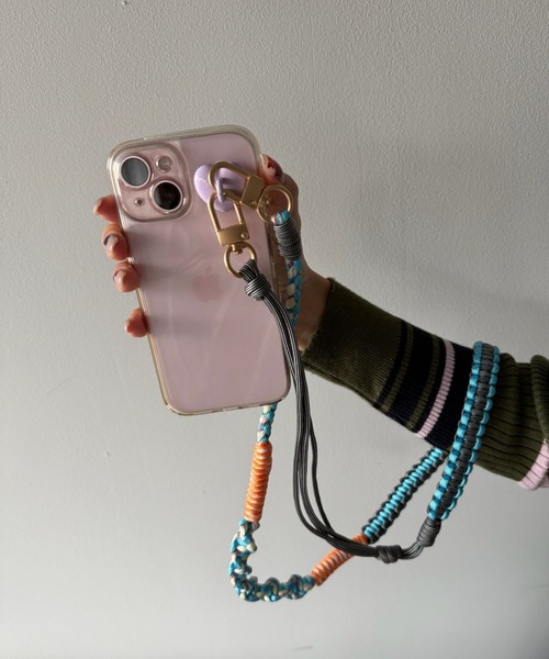 SANSeLF（サンセルフ）の「【SANSeLF】 パラコードマルチストラップ カラーミックス 編み込みデザイン スマホアクセサリー saa25a178（スマホグッズ・レディース・パープル/ピンク/ブルー・FREE）」の6枚目の写真