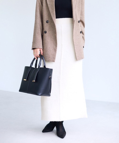 VIS（ビス）の「チェックアソートシャギーニットスカート/セットアップ対応（スカート・レディース・グレー/オフホワイト/ネイビー・FREE）」の13枚目の写真