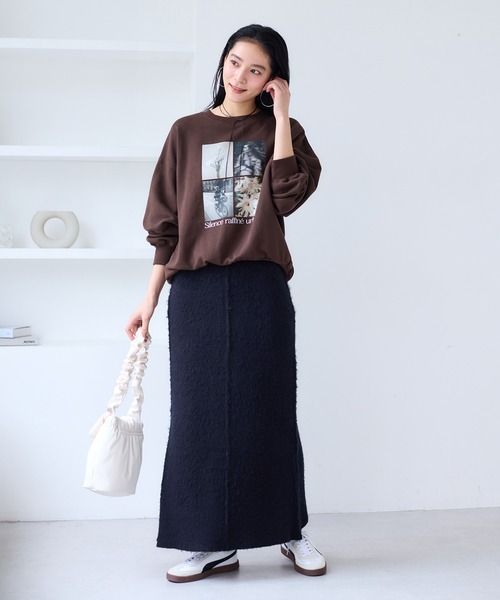 VIS（ビス）の「チェックアソートシャギーニットスカート/セットアップ対応（スカート・レディース・グレー/オフホワイト/ネイビー・FREE）」の21枚目の写真