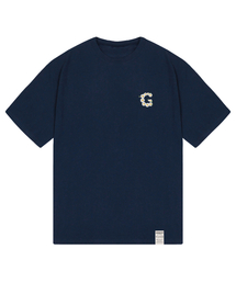 [ユニセックス]スモールGフラワースマイル半袖Tシャツ_ネイビー