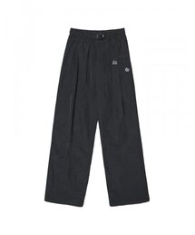 TWO TUCK NYLON PANTS - BLACK