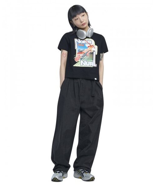 NOMANUAL(NOMANUAL)の「TWO TUCK NYLON PANTS - BLACK(スウェットパンツ・レディース・その他・SMALL/MEDIUM/LARGE)」の6枚目の写真