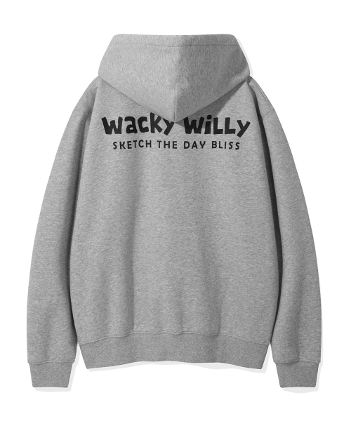 Wacky WiLLy(ワッキーウィリー)の「ベーシックワキタイポロゴフードジップアップグレー(パーカー・レディース・その他・MEDIUM/LARGE/X-LARGE/SMALL)」の3枚目の写真