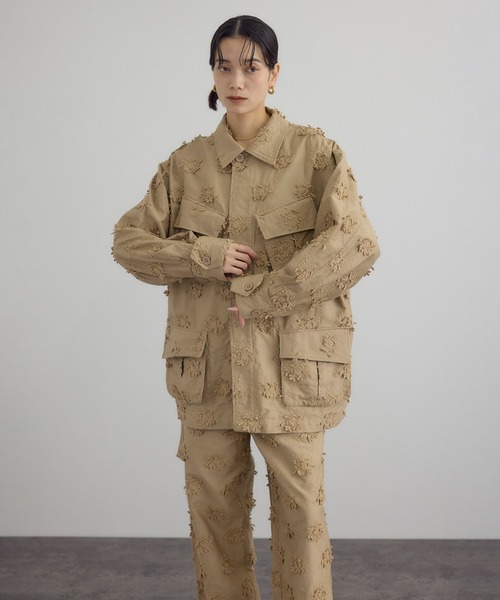 セール】【crinkle crinkle crinkle】3Dエンブロイダリーミリタリー