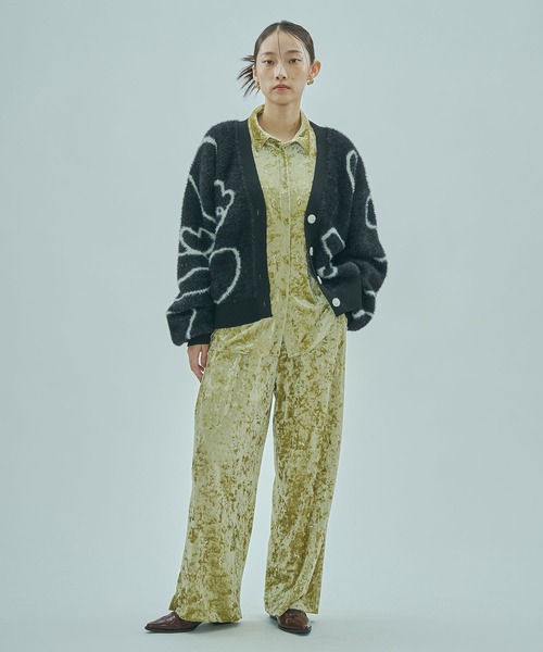ROSE BUD（ローズバッド）の「LINE JACQUARD KNIT CARDIGAN（カーディガン/ボレロ・レディース・ブラック/ピンク/ホワイト・ONE SIZE）」の11枚目の写真