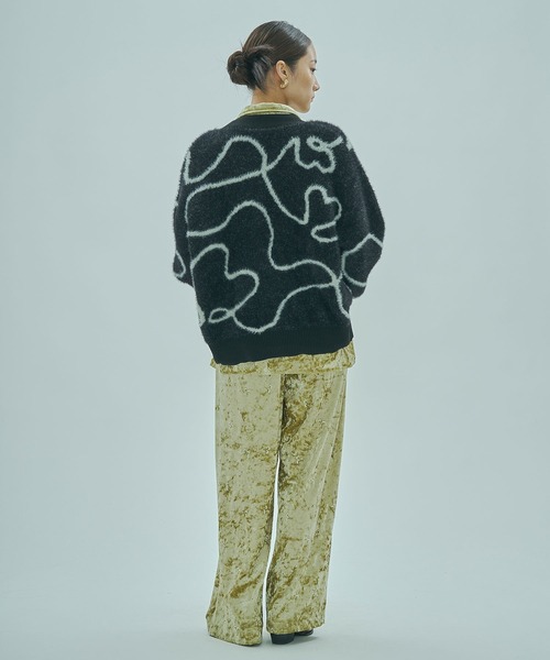 ROSE BUD（ローズバッド）の「LINE JACQUARD KNIT CARDIGAN（カーディガン/ボレロ・レディース・ブラック/ピンク/ホワイト・ONE SIZE）」の13枚目の写真