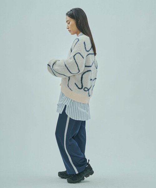 ROSE BUD（ローズバッド）の「LINE JACQUARD KNIT CARDIGAN（カーディガン/ボレロ・レディース・ブラック/ピンク/ホワイト・ONE SIZE）」の18枚目の写真