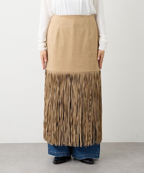 RIVE DROITE（リヴドロワ）の「【à Nice （ア ・ニース）】フリンジスカート（スカート・レディース・ベージュ/ピンク・38/36）」の13枚目の写真