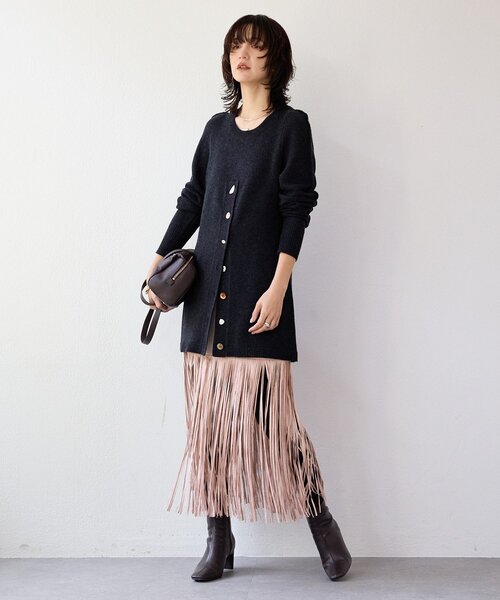 RIVE DROITE（リヴドロワ）の「【à Nice （ア ・ニース）】フリンジスカート（スカート・レディース・ベージュ/ピンク・38/36）」の20枚目の写真