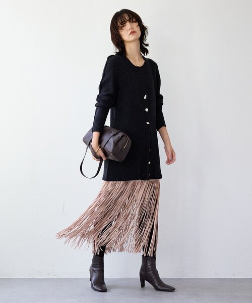 RIVE DROITE（リヴドロワ）の「【à Nice （ア ・ニース）】フリンジスカート（スカート・レディース・ベージュ/ピンク・38/36）」の21枚目の写真