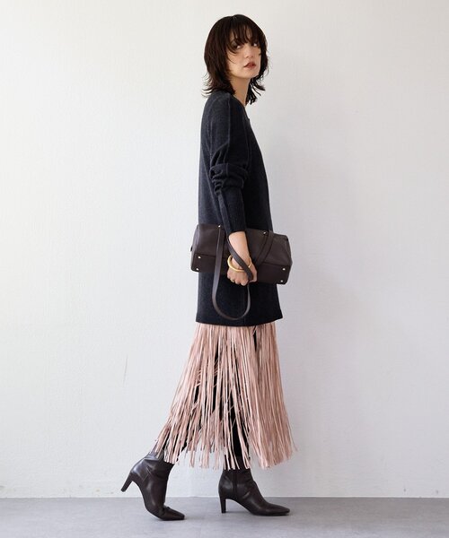 RIVE DROITE（リヴドロワ）の「【à Nice （ア ・ニース）】フリンジスカート（スカート・レディース・ベージュ/ピンク・38/36）」の22枚目の写真