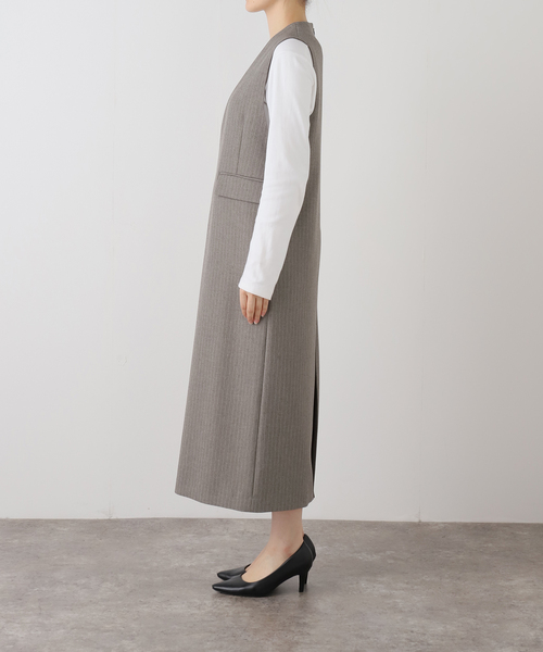 Spick & Span（スピックアンドスパン）の「《WEB限定 / 追加》ダブルクロスVネックワンピース（ワンピース・レディース・ブラック/その他6・36/38）」の18枚目の写真