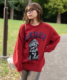 《BIG DOGジャカード》レディース ニットプルオーバー 主役デザイン 秋冬