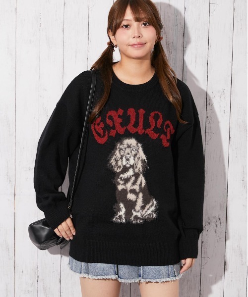 GORGE(ゴージ)の「《BIG DOGジャカード》レディース ニットプルオーバー 主役デザイン 秋冬(ニット/セーター・レディース・レッド/アイボリー/ブラック/グレー・F)」の14枚目の写真