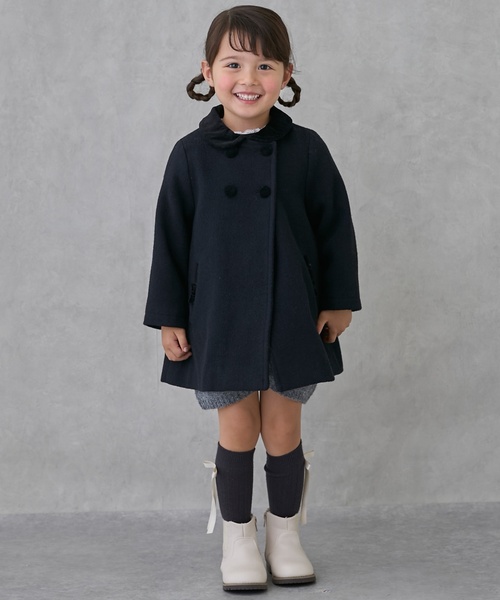 petit main(프티 마인)의 「【링크】더블 브레스트 코트(그 외 아우터)」｜네이비