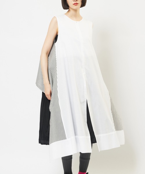 gomme(ゴム)の「ローンレイヤーワンピース(シャツワンピース・レディース・ホワイト・MEDIUM)」の1枚目の写真