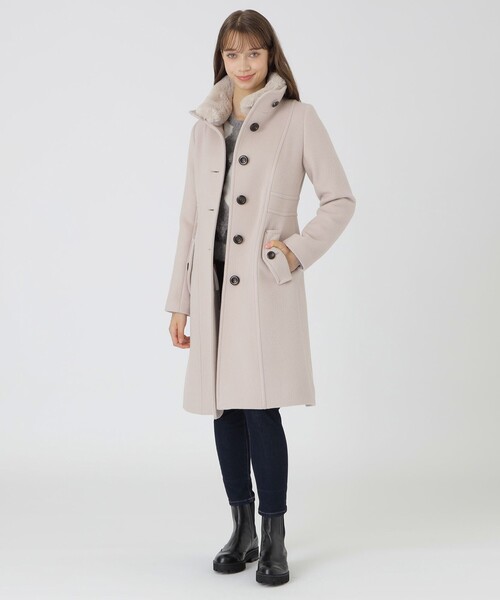 ファインダブルビーバースタンドカラーコート（その他アウター）｜BLUE